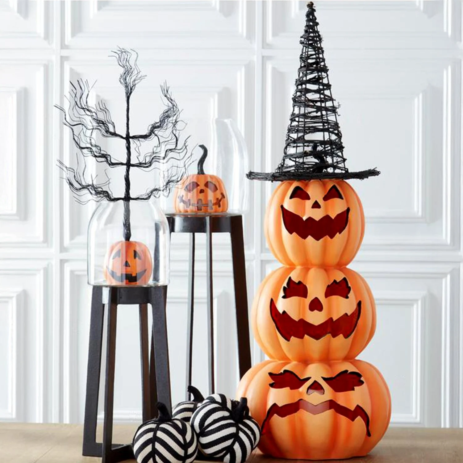 3 Black Wrapped Twig & Wire Witches Hats (Set of 3) - Image 3