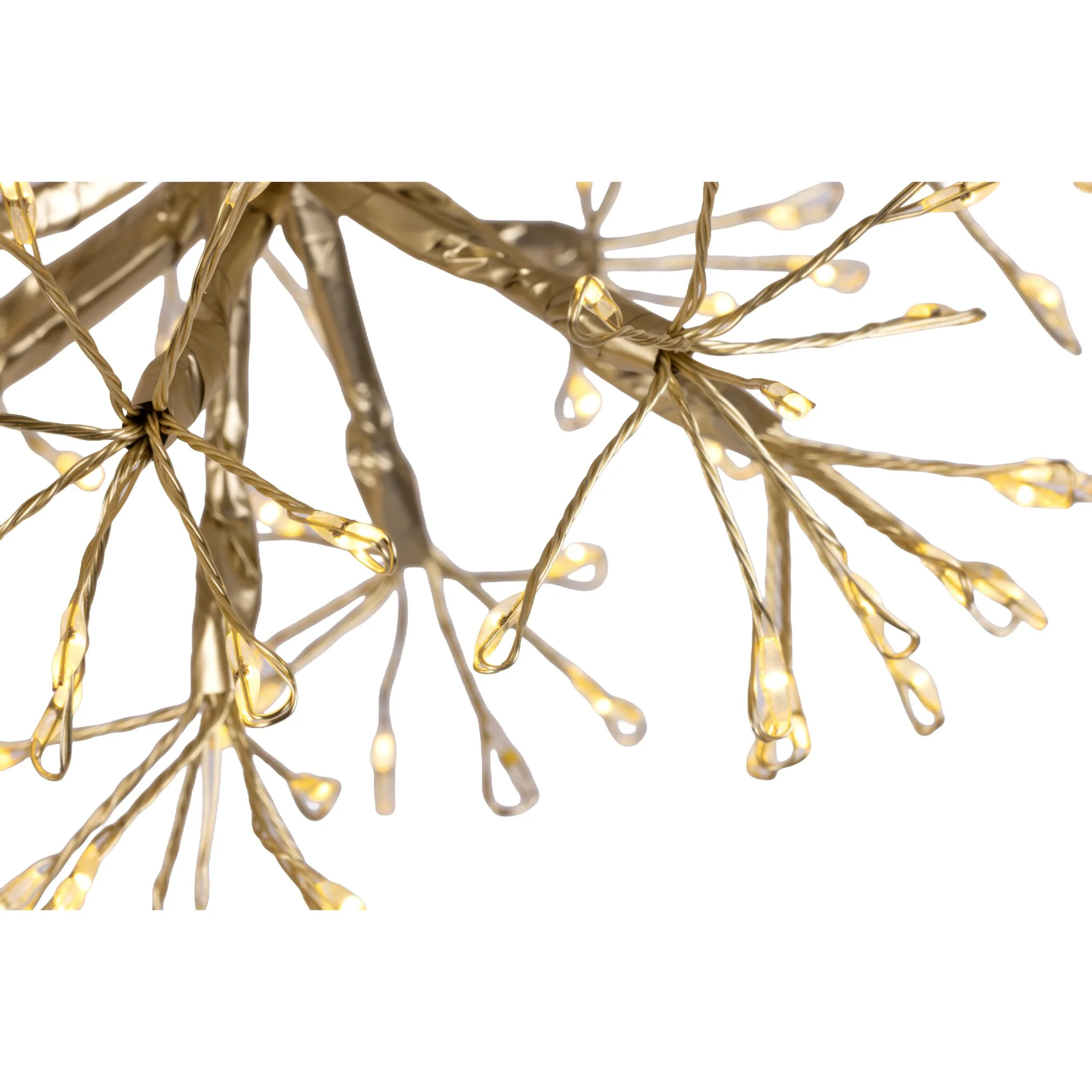 3 Connected Mini Bursts Warm White and Warm White Twinkle with Matte Gold Wrap - Image 3