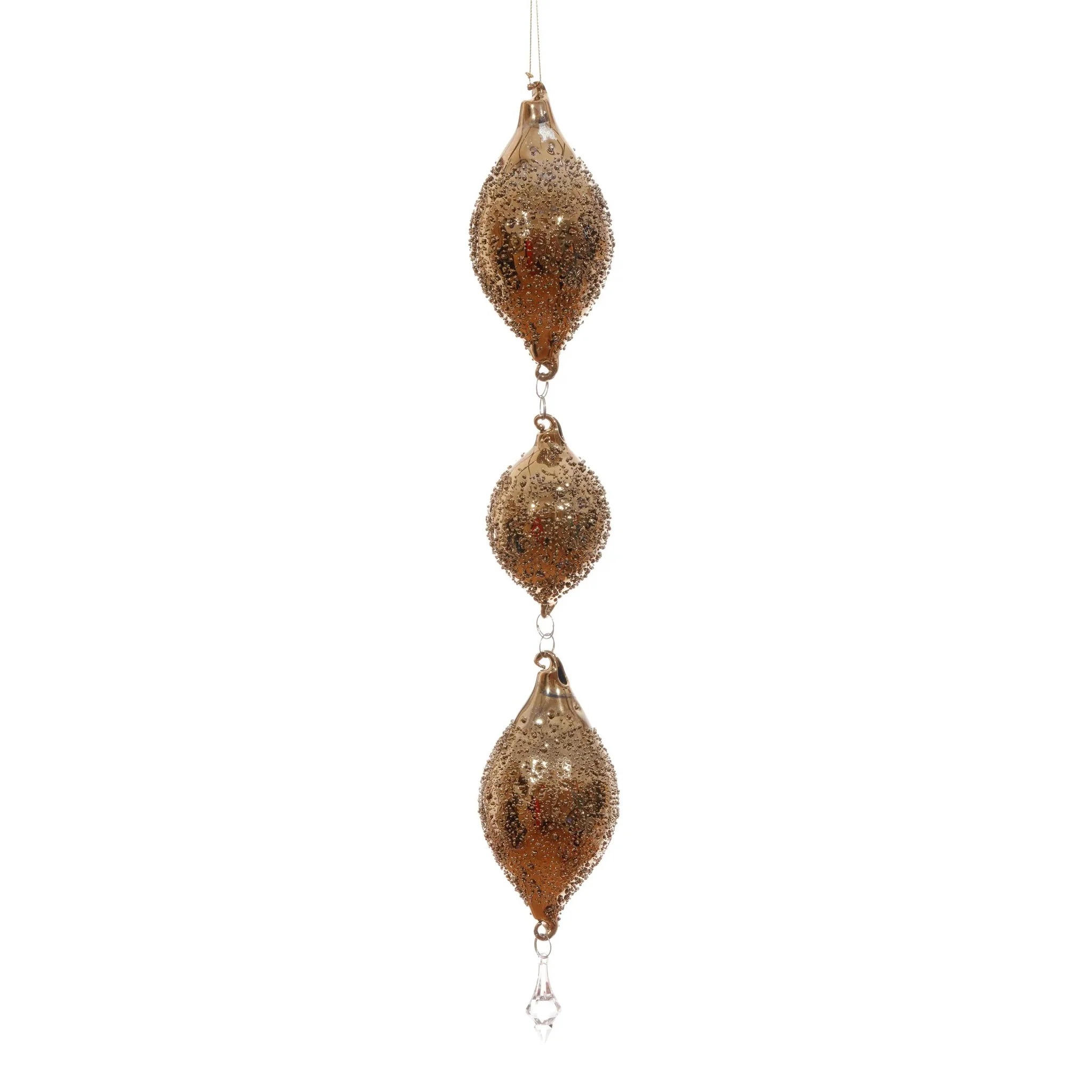 3 Tiered Tear Drop Hanger Ornament, 19" (Gold)