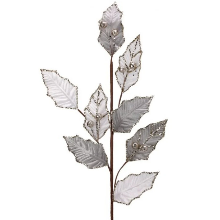 Leaf Spray w/ Glittered Gold Detailing, 30"