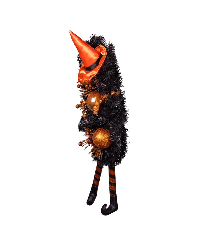 33" Orange Halloween Wreath - Image 3