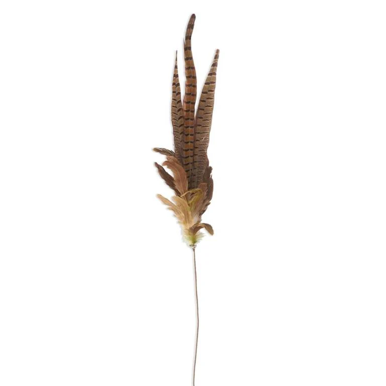 Ring Neck Feather Spray w/Green Feathers, 34" - Image 3
