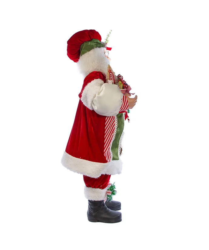 36" KSA Kringles Red and Green Elf With Candy Figurine - Image 4