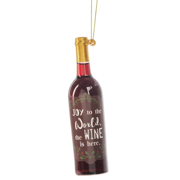 4.75"H Wine Bottle Ornaments with Label (sold individually) - Image 6
