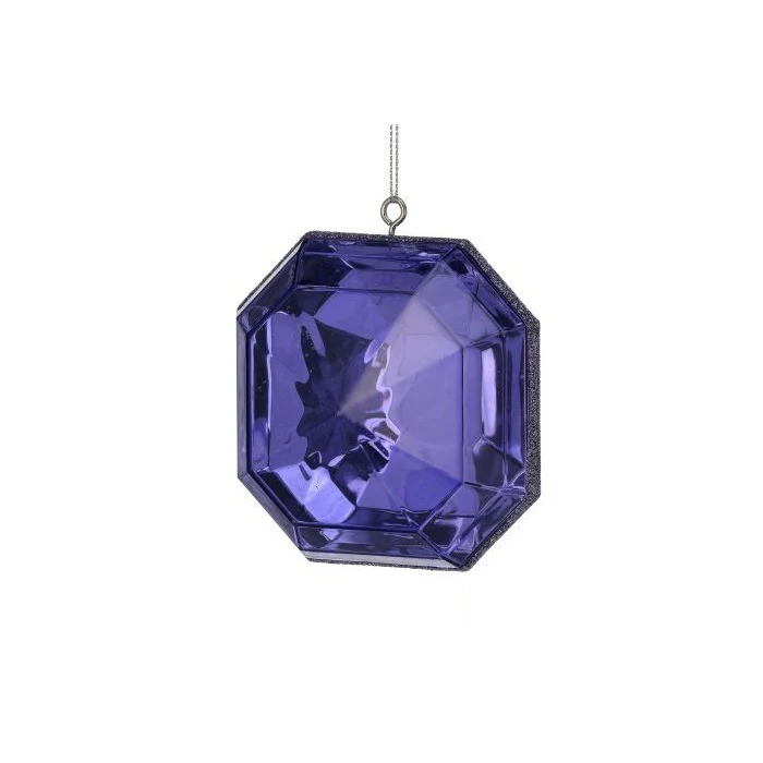 4" Acrylic Precious Gem Ornament, Purple (2 styles - sold individually) - Image 2