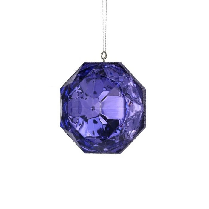 4" Acrylic Precious Gem Ornament, Purple (2 styles - sold individually) - Image 3