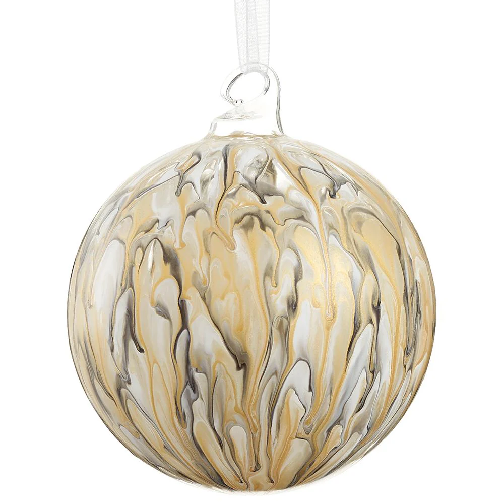 Glass Ball Ornament, 4" (Gold)