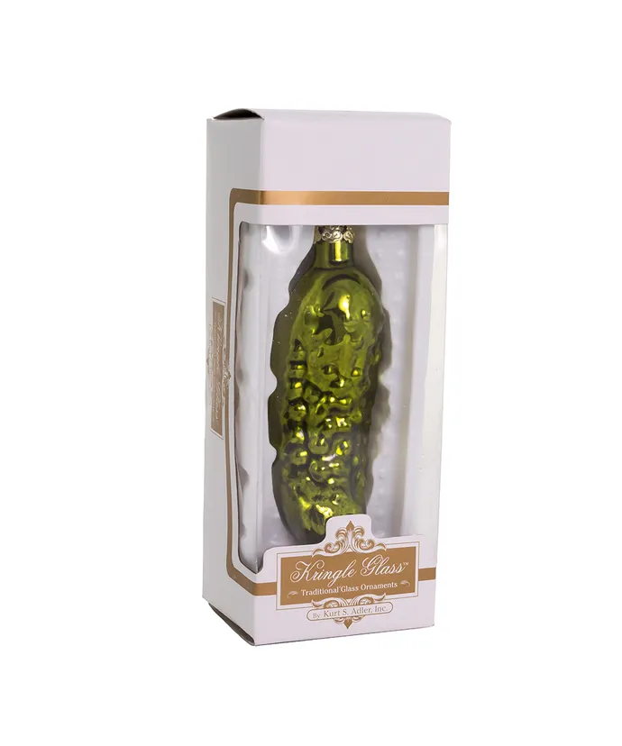 4" Hand-Blown Glass Pickle Ornament - Image 2