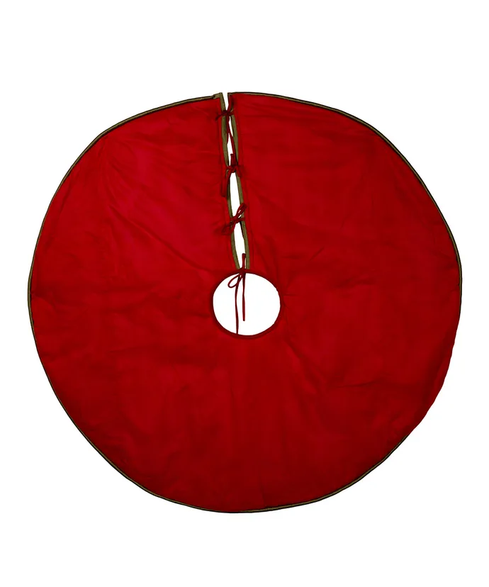 48" Dupion Plaid With Velvet Tree Skirt - Image 3