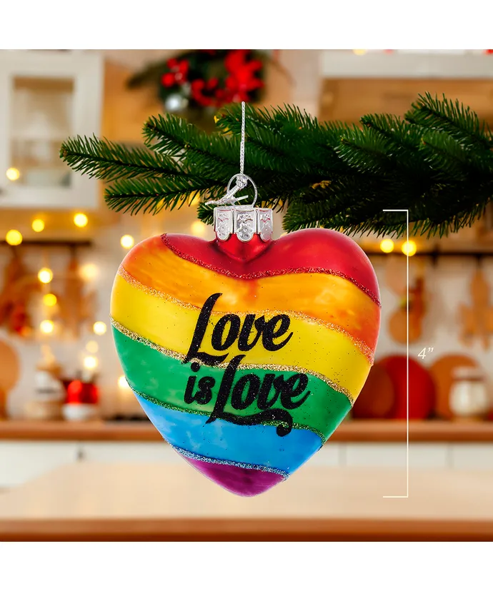 Noble Gems™ Pride Rainbow Glass Ornament - Image 2