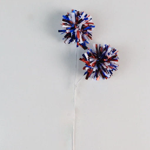 "4th of July" Pom-Pom Pick, 12" (Red/Blue/White)