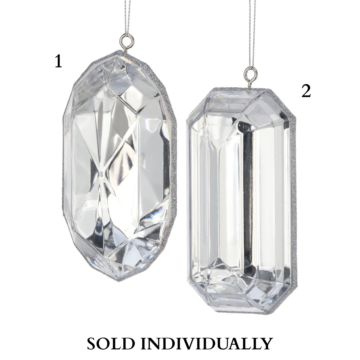 5" Acrylic Precious Gem Ornament (Clear Iridescent) (2 Styles - Sold individually)