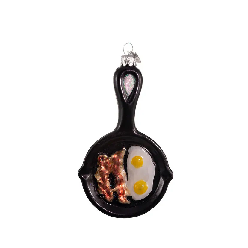 5" Noble Gems Glass Frying Pan Ornament
