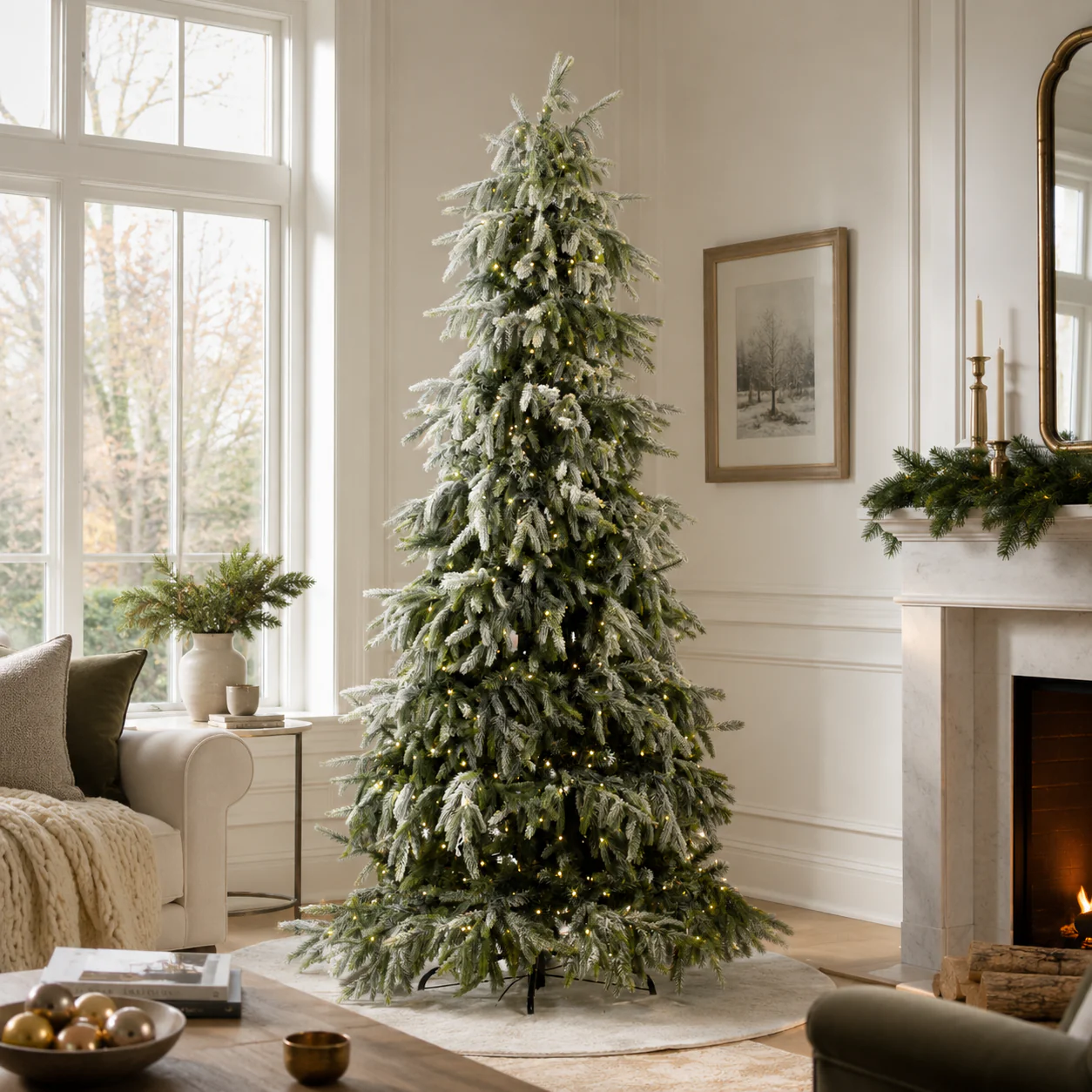 Flocked Tyrol Pine Tree, LED Lit, 6.5' - Image 5