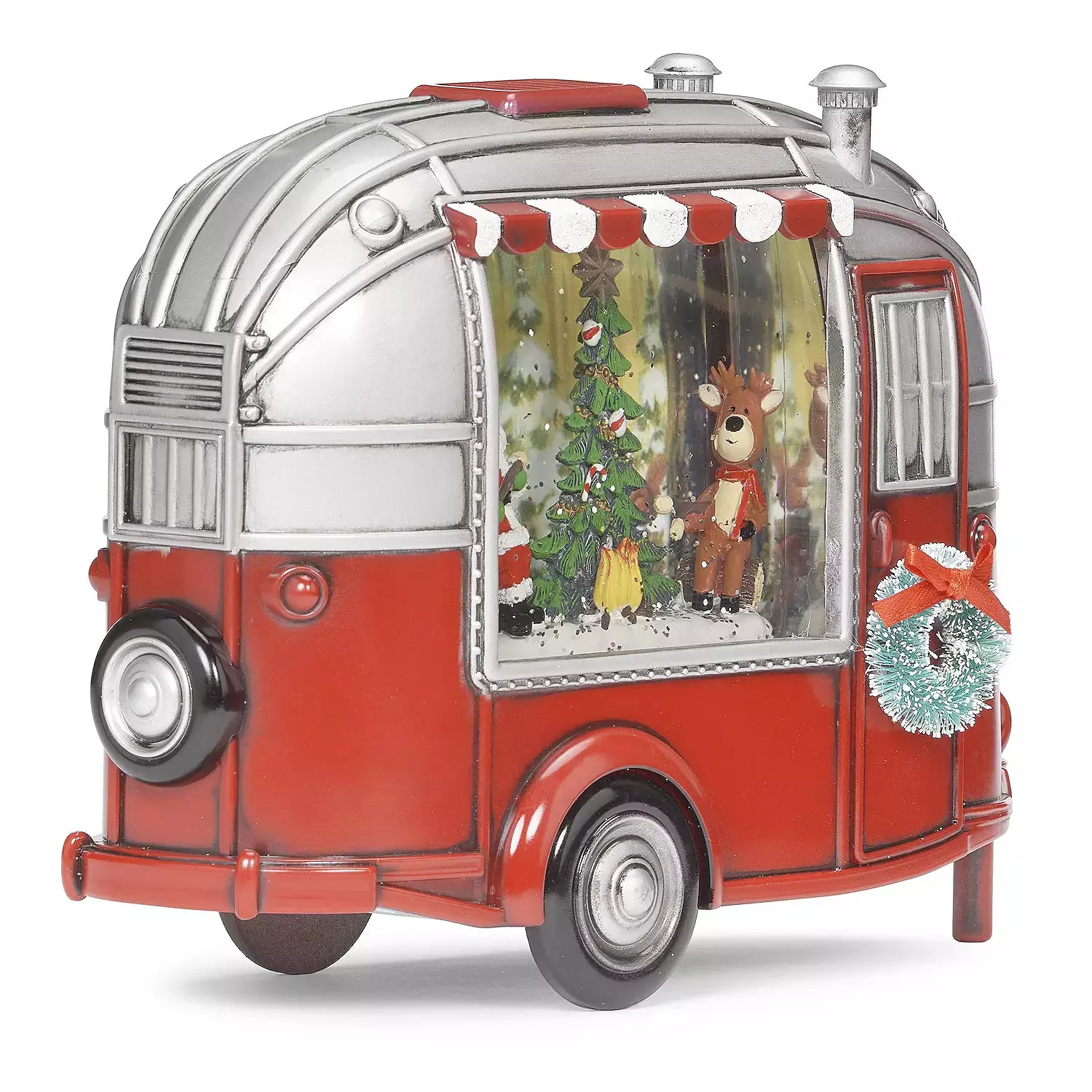 LED Swirl Santa Camper Water Globe, 6.5" - Image 4