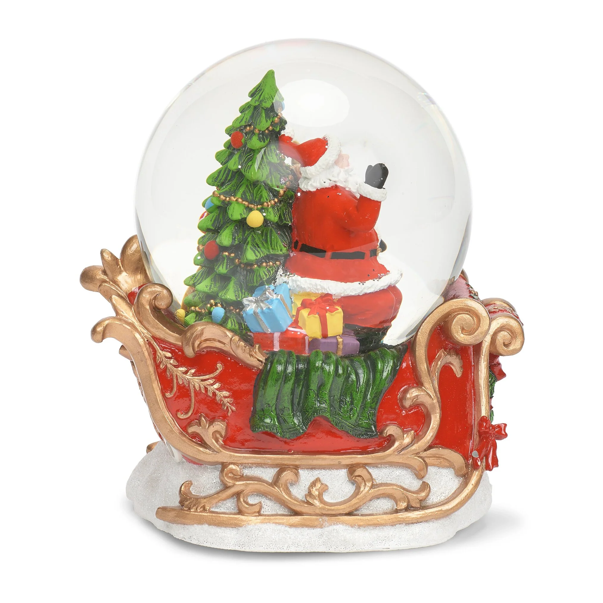 Musical LED Swirl Dome w/Santa in Sleigh, 6.7" - Image 3