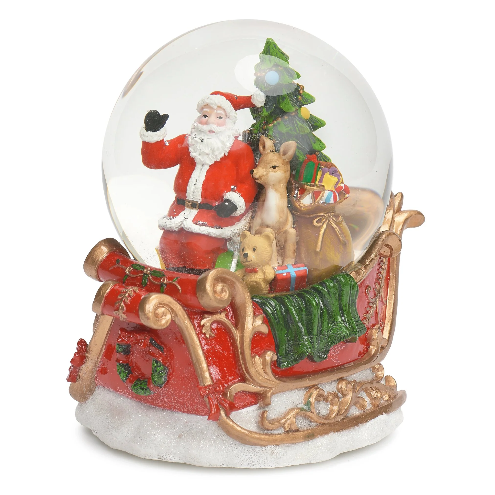 Musical LED Swirl Dome w/Santa in Sleigh, 6.7" - Image 4
