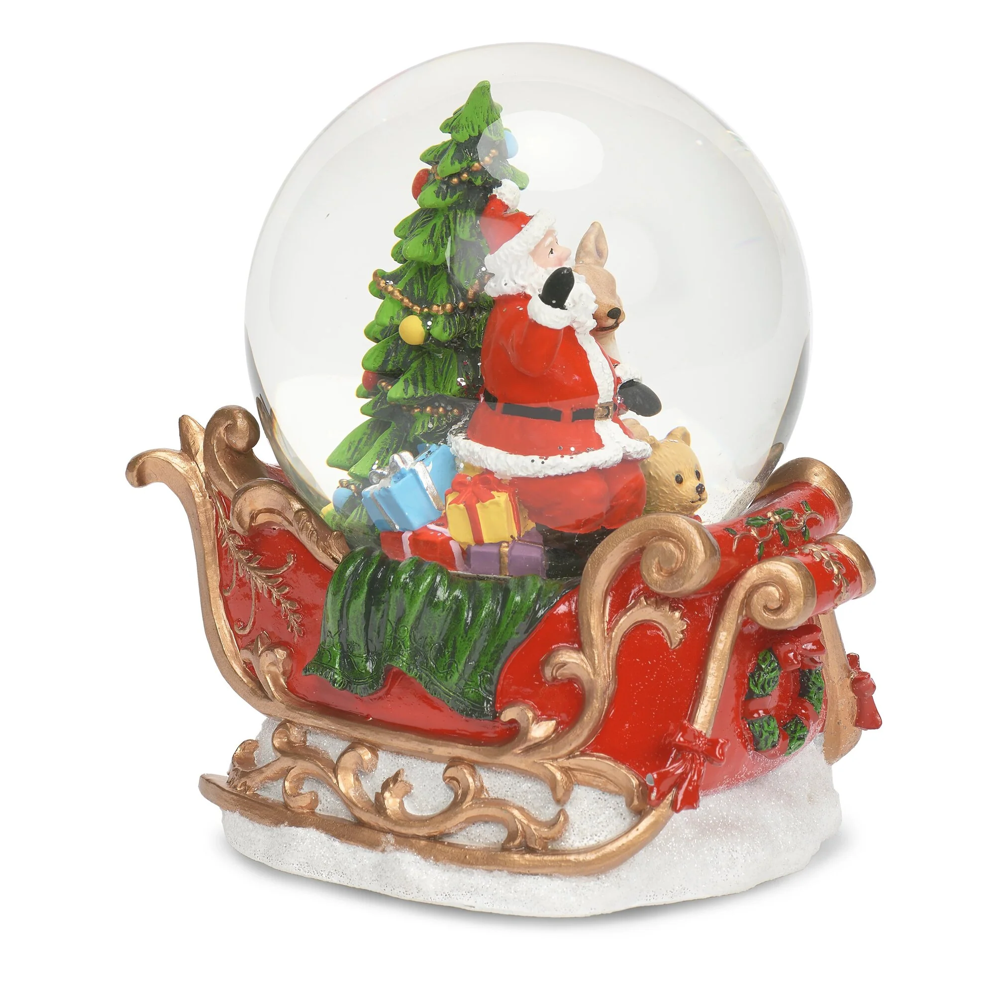 Musical LED Swirl Dome w/Santa in Sleigh, 6.7" - Image 5