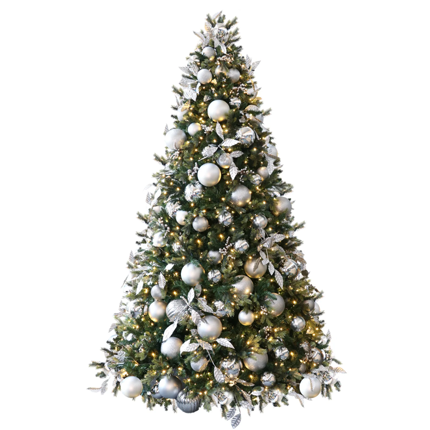 Hinged Pre-Decorated Artificial Christmas Tree, LED Lit, Warm White (7ft to 9ft) - Image 11