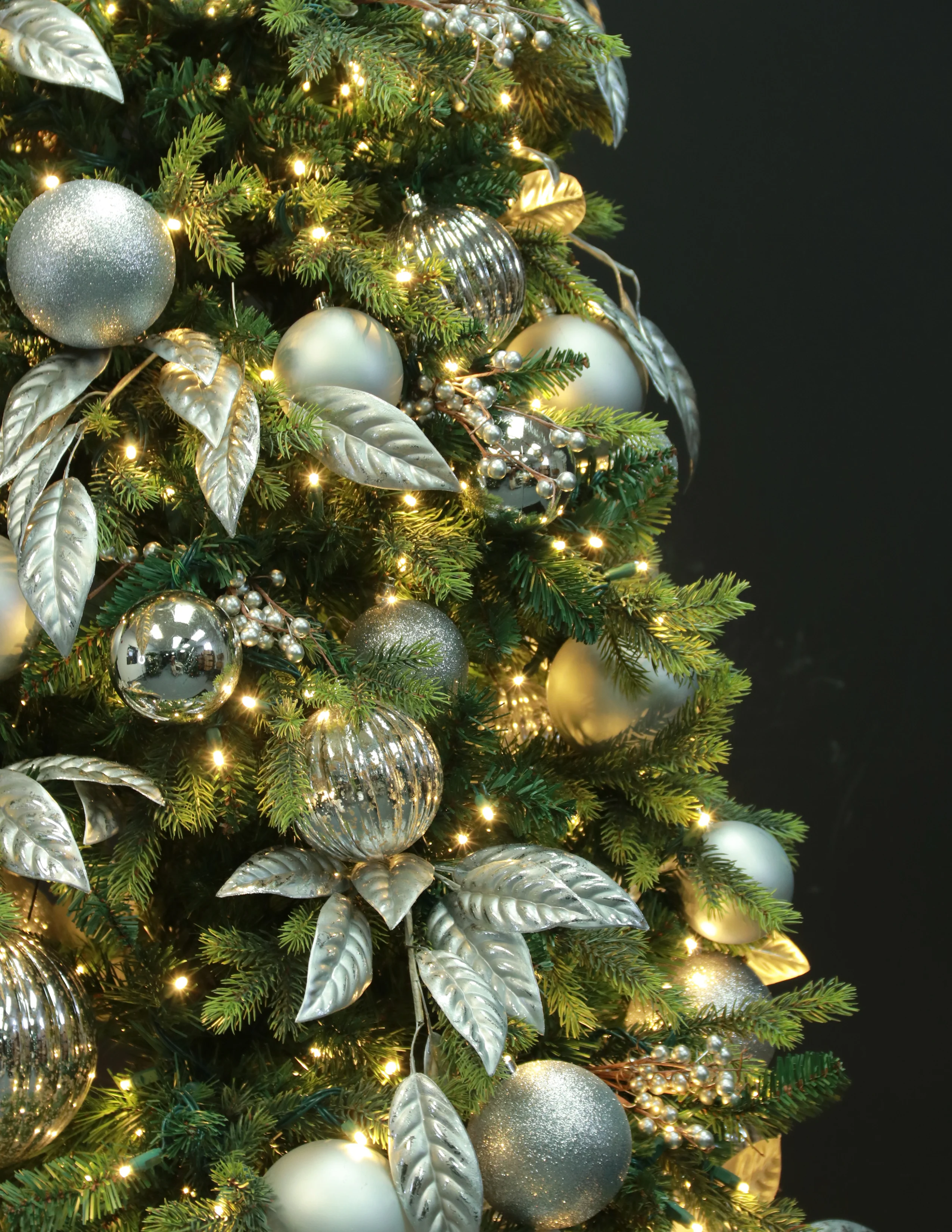 Hinged Pre-Decorated Artificial Christmas Tree, LED Lit, Warm White (7ft to 9ft) - Image 12