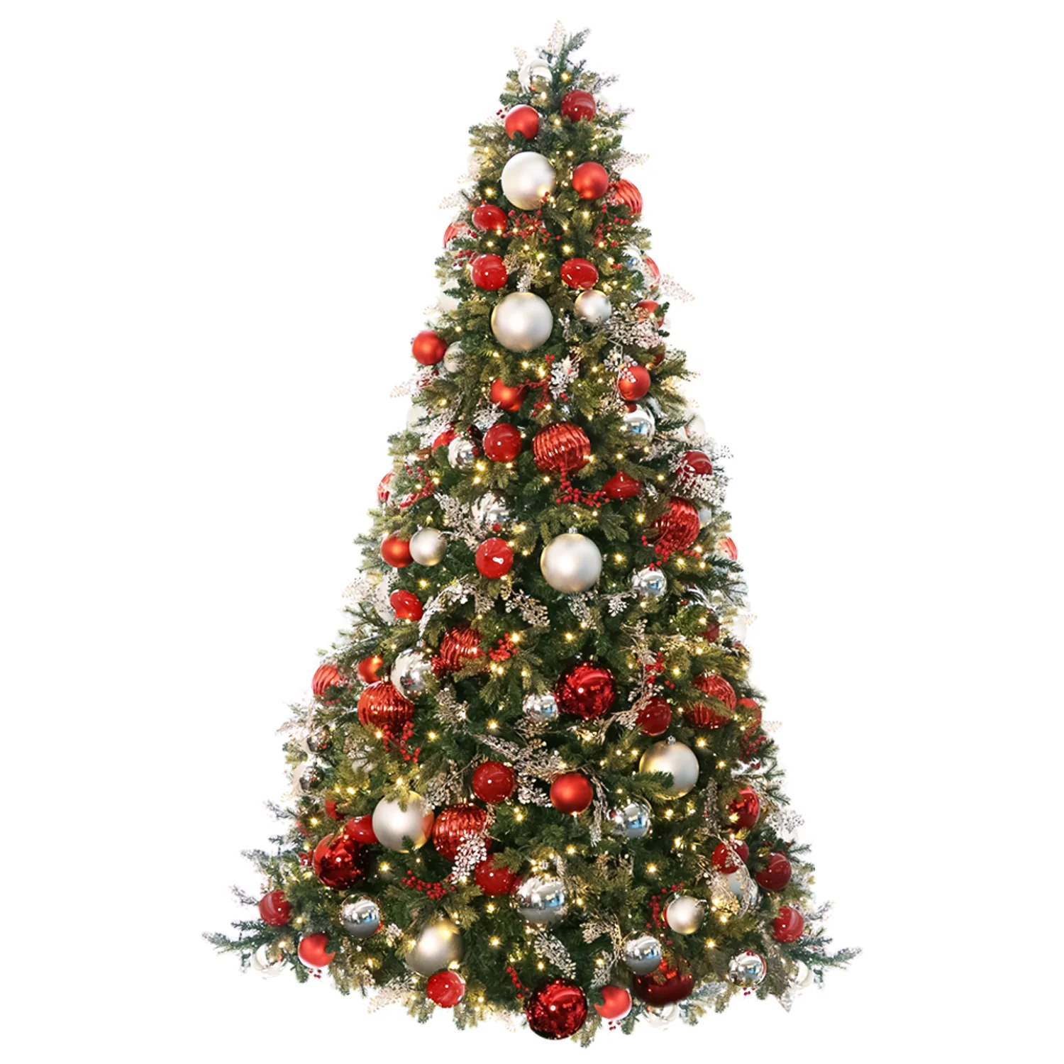 Hinged Pre-Decorated Artificial Christmas Tree, LED Lit, Warm White (7ft to 9ft) - Image 3