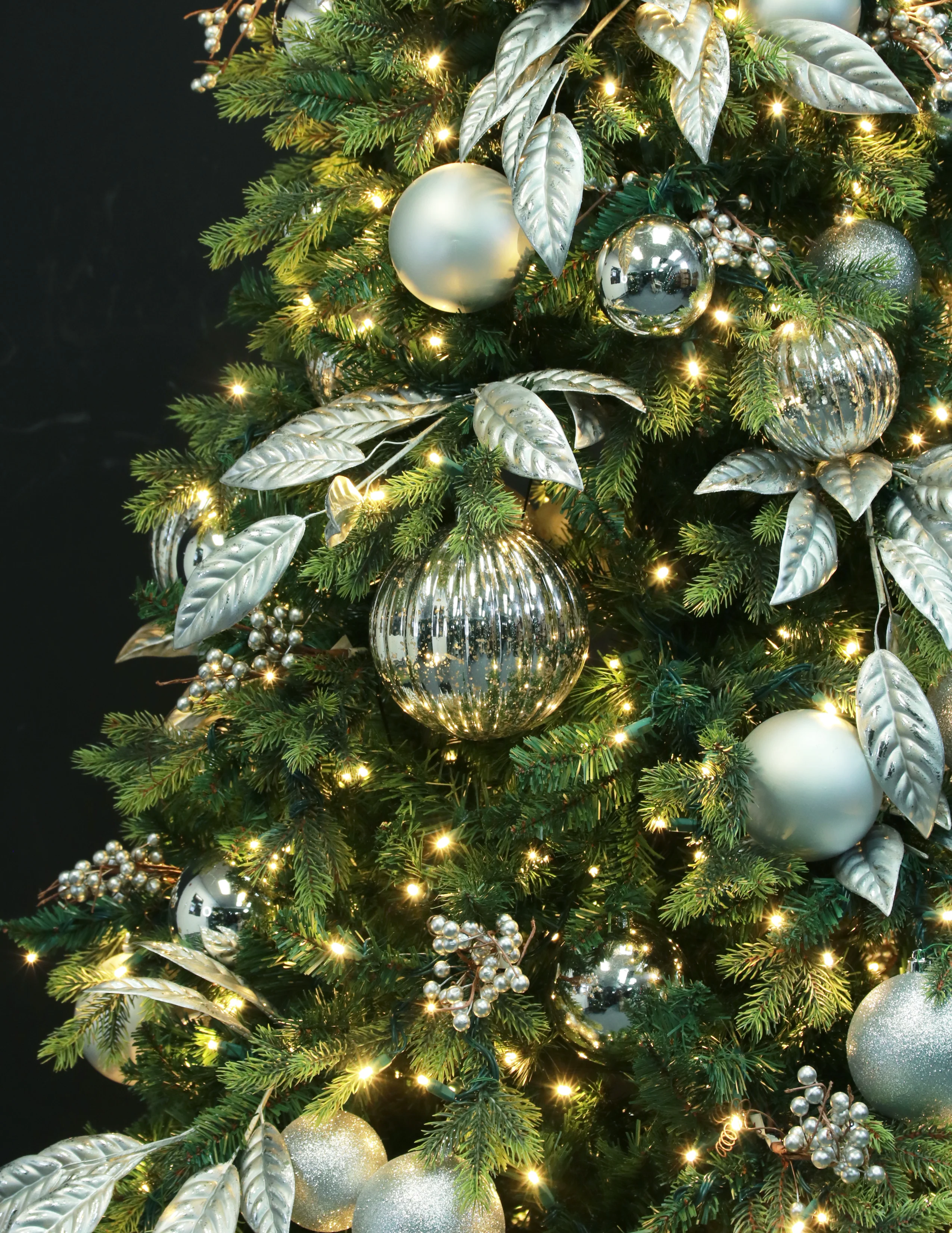 Hinged Pre-Decorated Artificial Christmas Tree, LED Lit, Warm White (7ft to 9ft) - Image 6