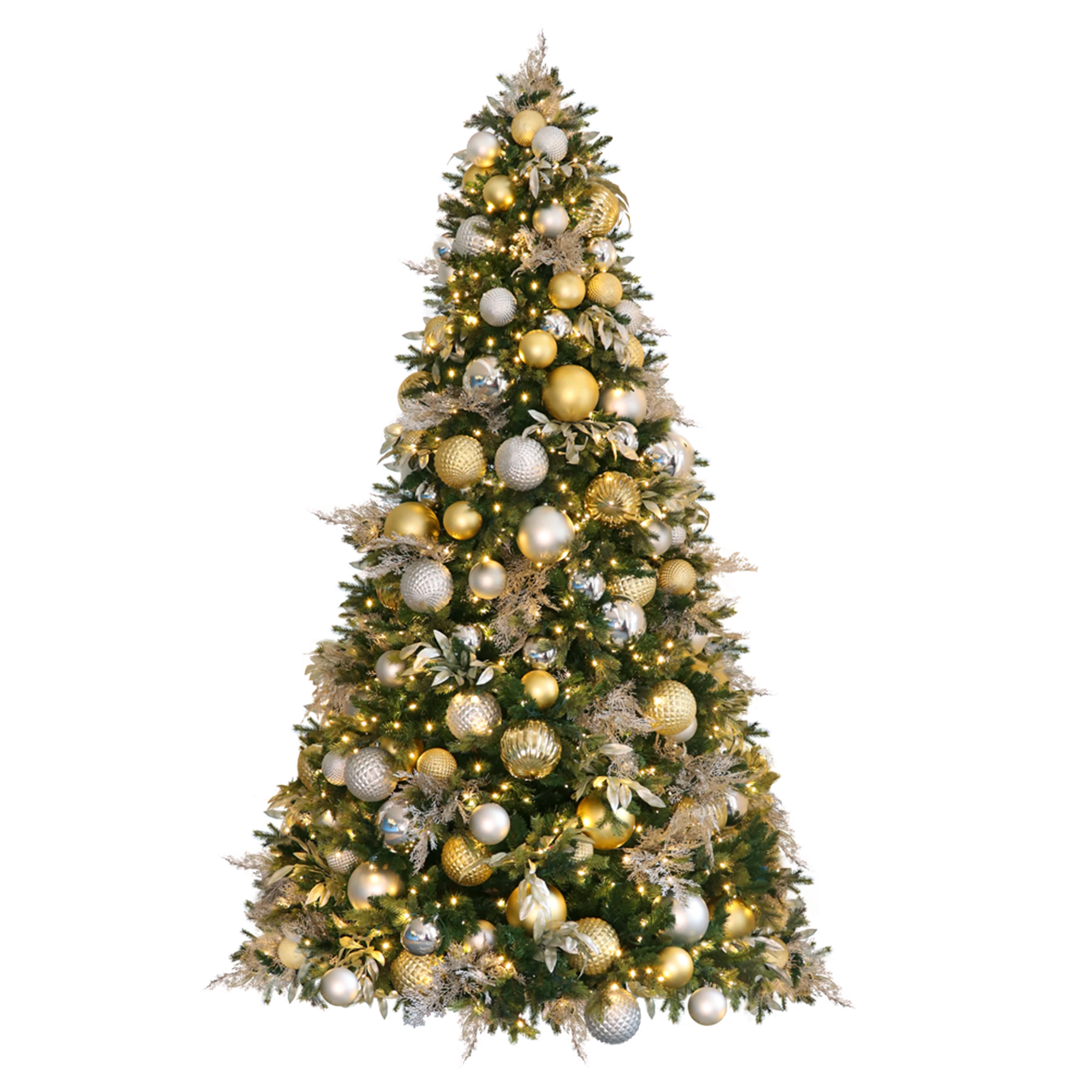 Hinged Pre-Decorated Artificial Christmas Tree, LED Lit, Warm White (7ft to 9ft) - Image 7