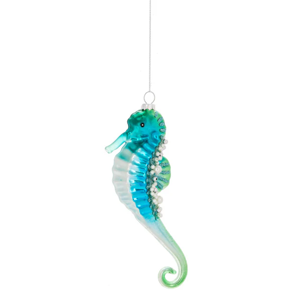 7.5" Glass Royal Seahorse Ornament (sold individually) - Image 3