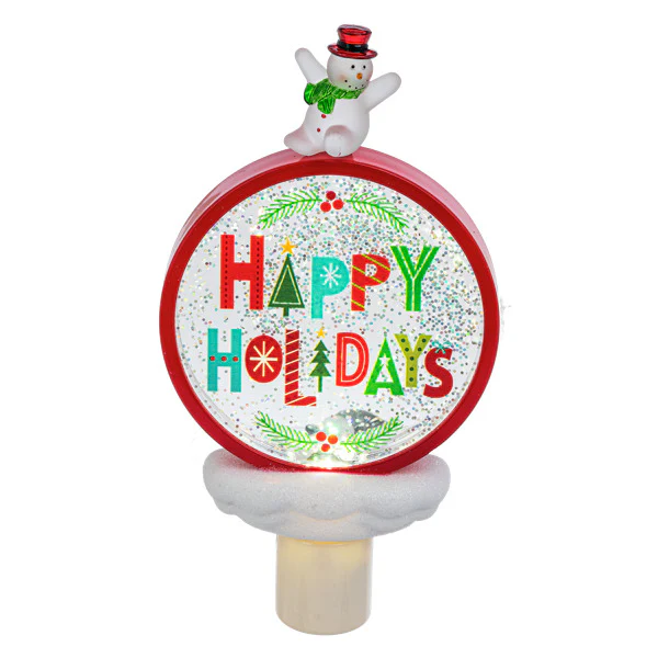Santa Shimmer LED Disk Night Light (2 styles - sold individually), 7.5" - Image 2