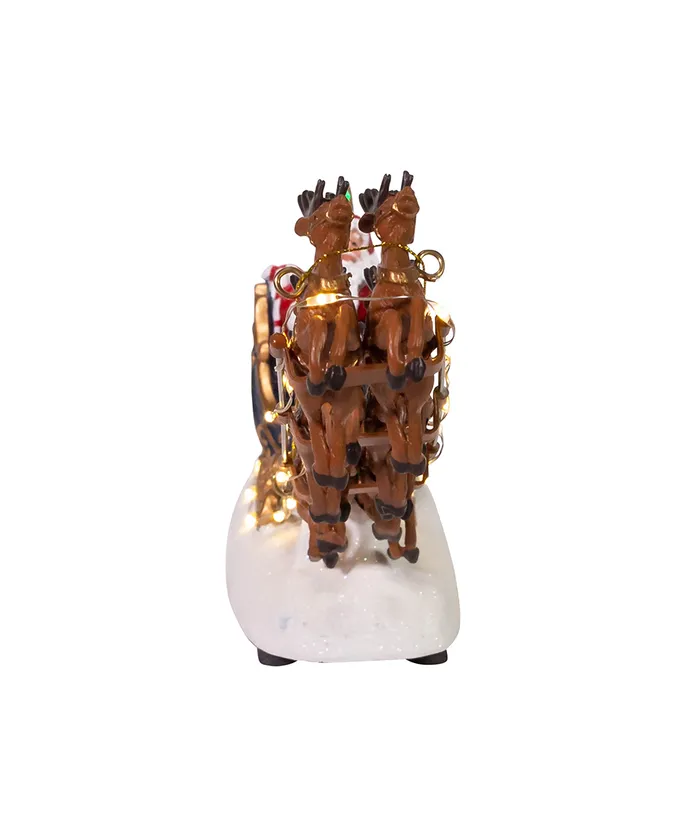 7" Battery-Operated LED Santa With Sleigh Table Piece - Image 5