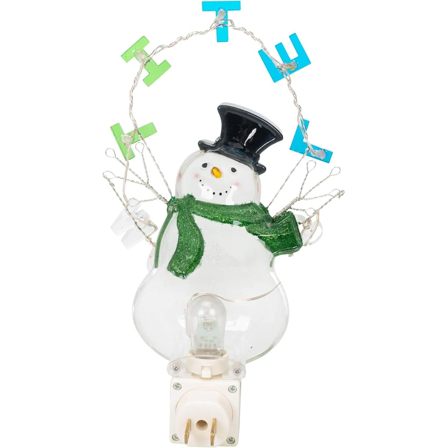 LED Snowman Night Light With "Let It Snow" Banner, 8.25" - Image 3