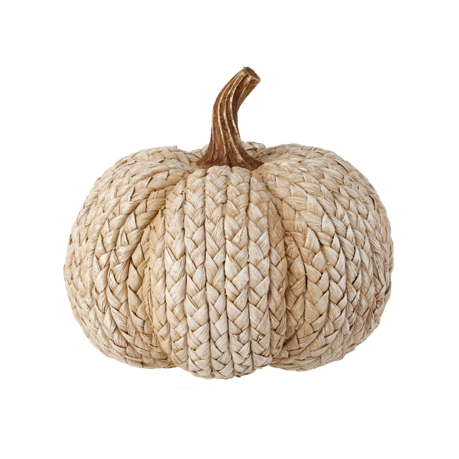 8" Resin "Rattan" Weave Pumpkin - Image 2