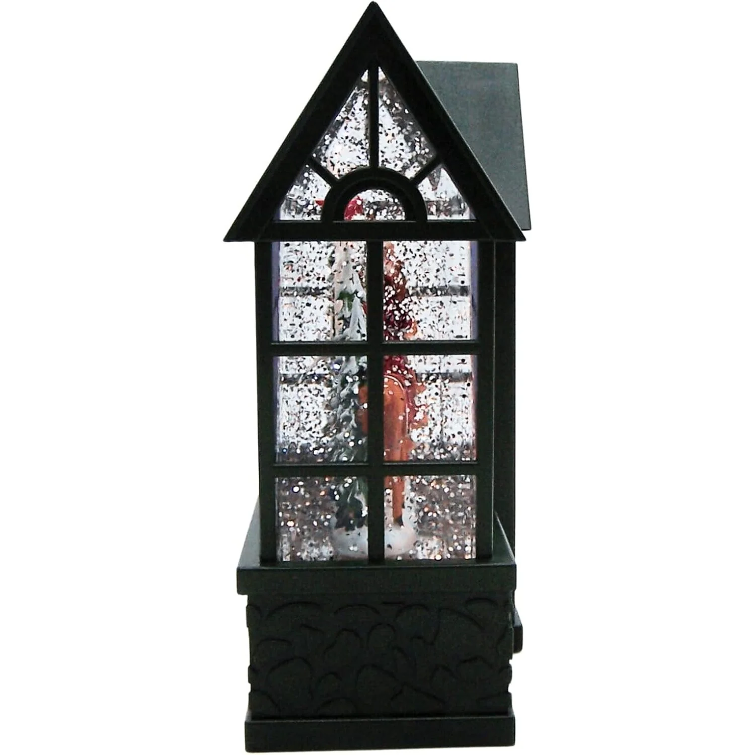 Lighted Swirl Greenhouse W/ Santa And Reindeer, 8" - Image 2
