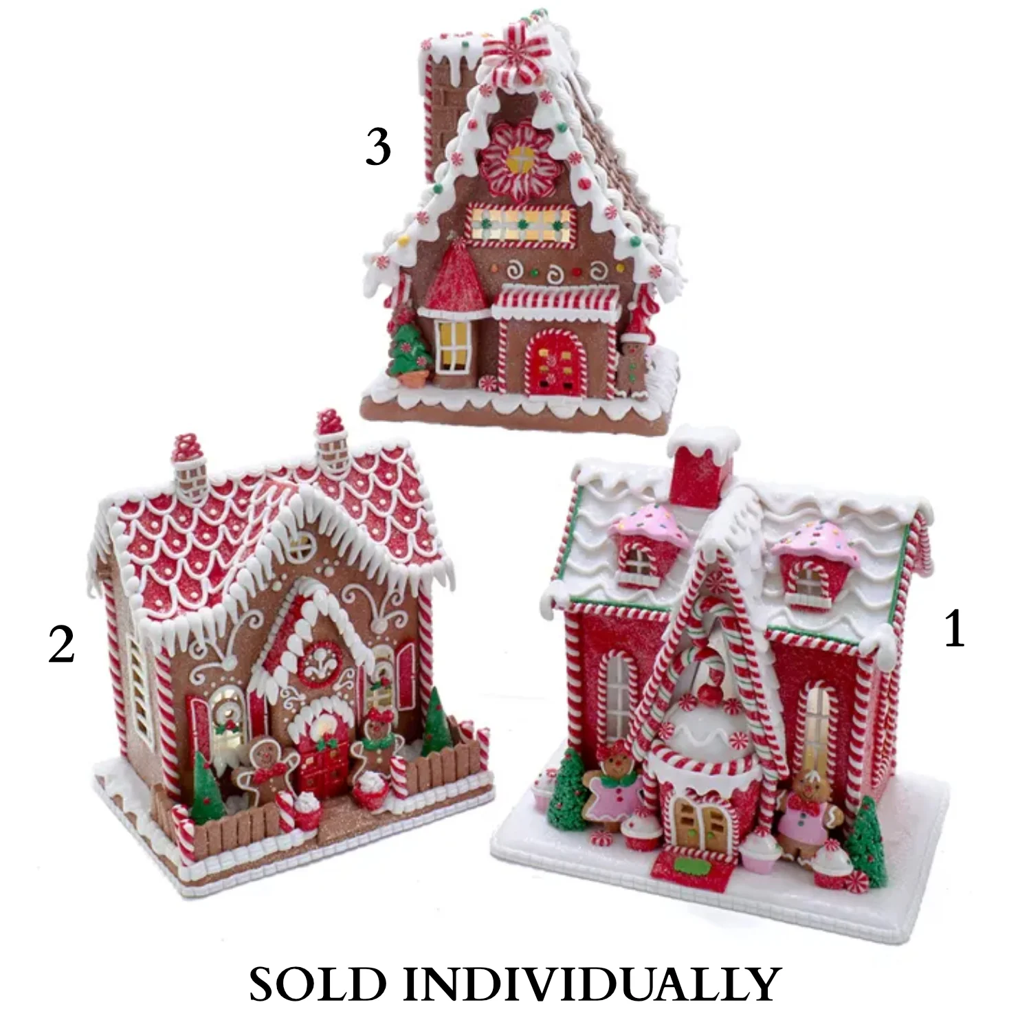 Battery-Operated LED Gingerbread Houses (3 Styles – Sold individually)
