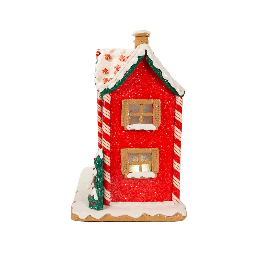 9.5" Battery-Operated Lighted Musical Gingerbread House - Image 6