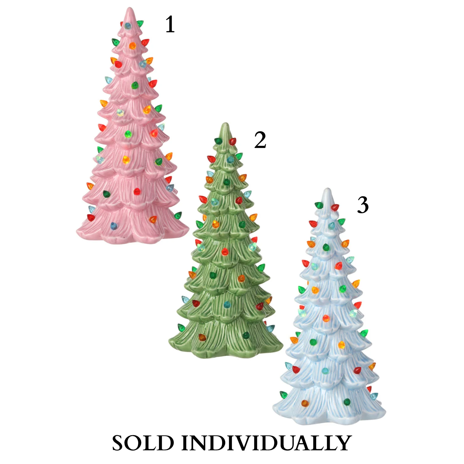 LED Retro Porcelain Tree, 9.5" (3 styles - sold individually)