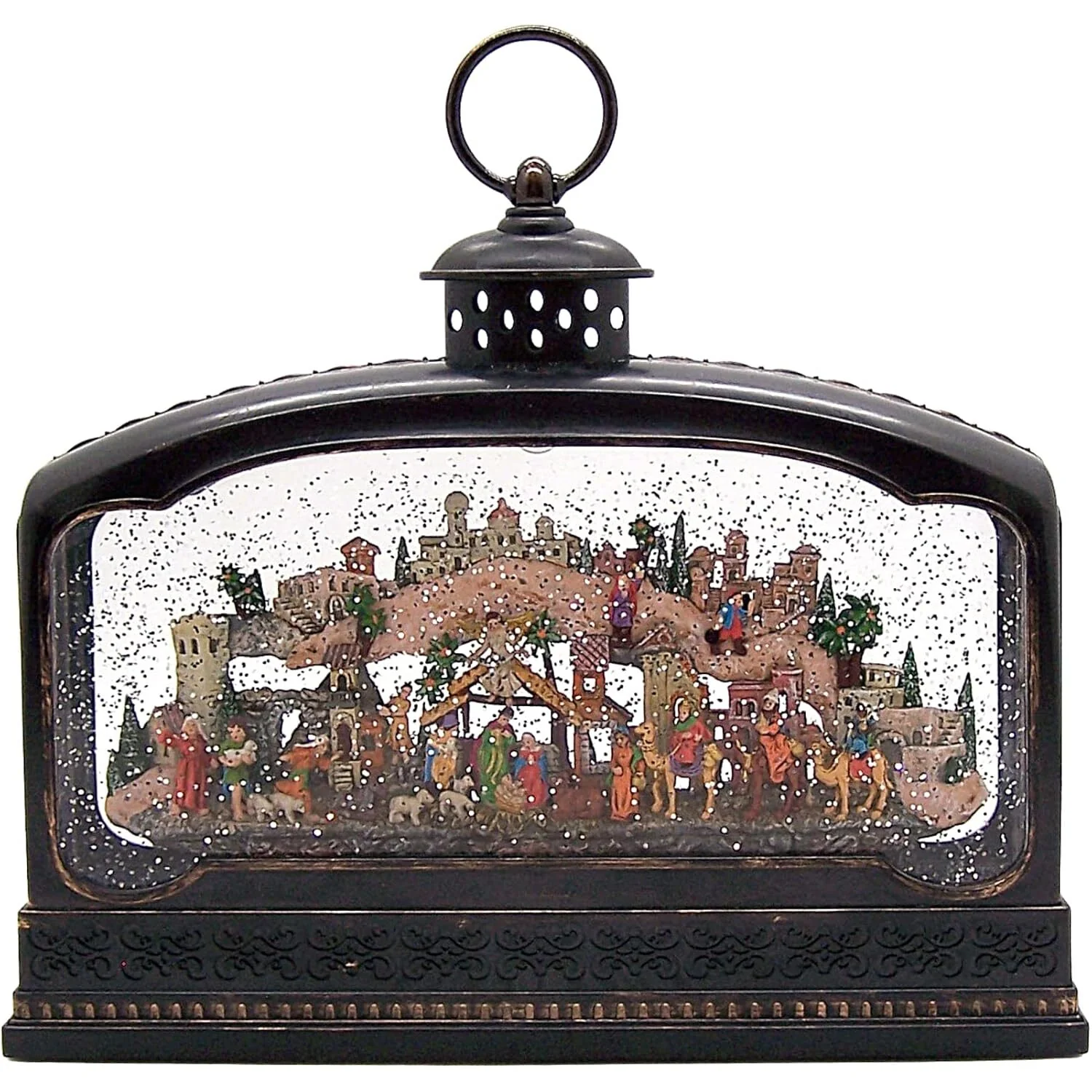 LED Musical Swirl Nativity Lantern Water Globe, 9.5" - Image 2