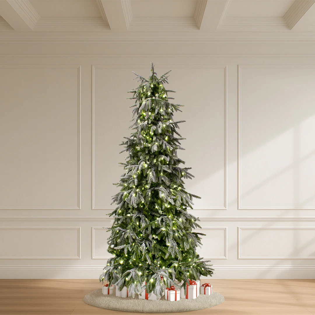 Flocked Tyrol Pine Tree, LED Lit, 9' - Image 4
