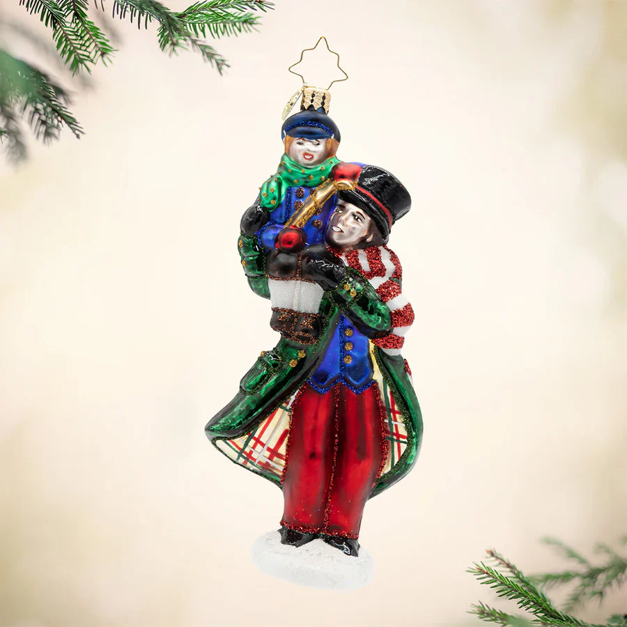 A Cratchit Christmas Glass Ornament, 6"