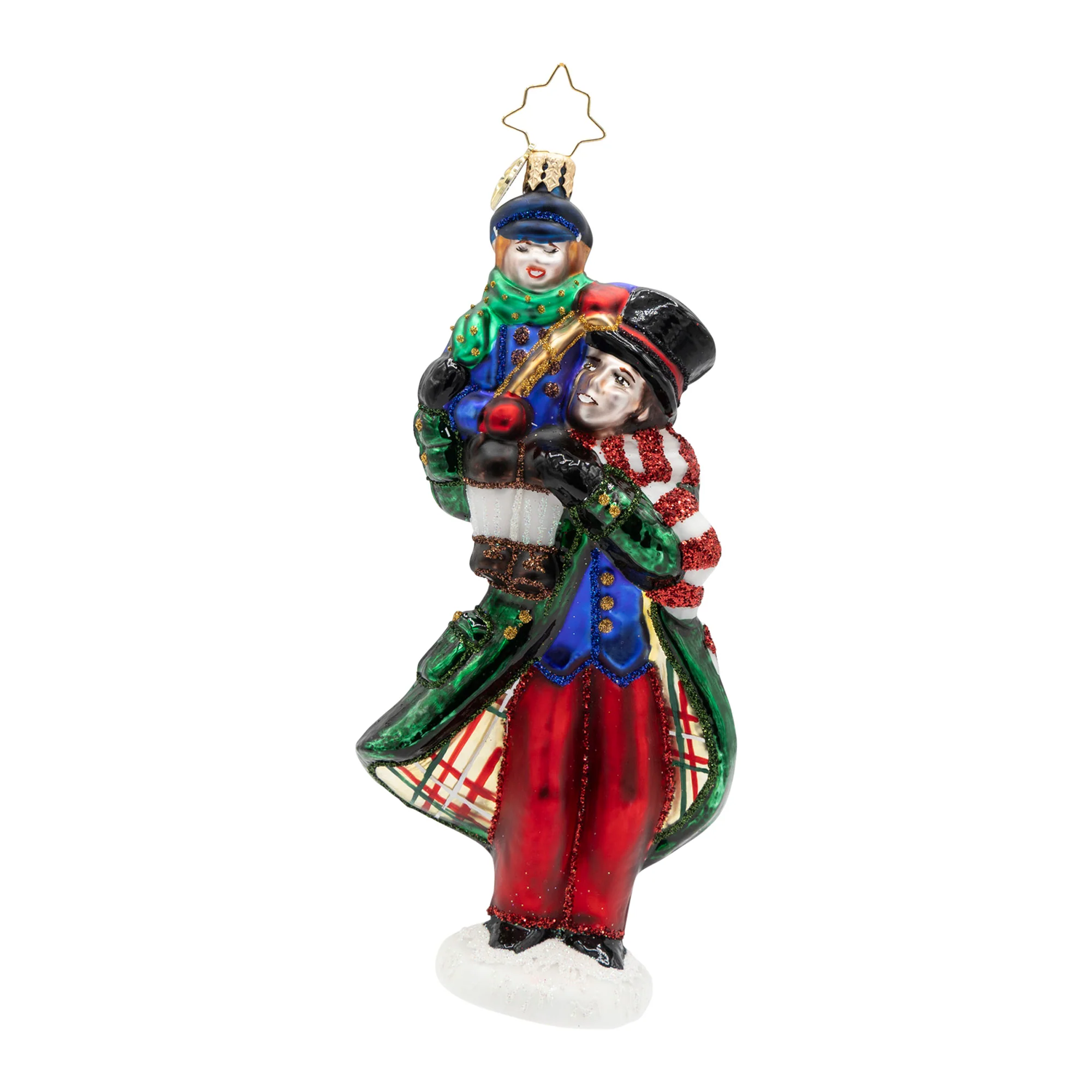 A Cratchit Christmas Glass Ornament, 6" - Image 2