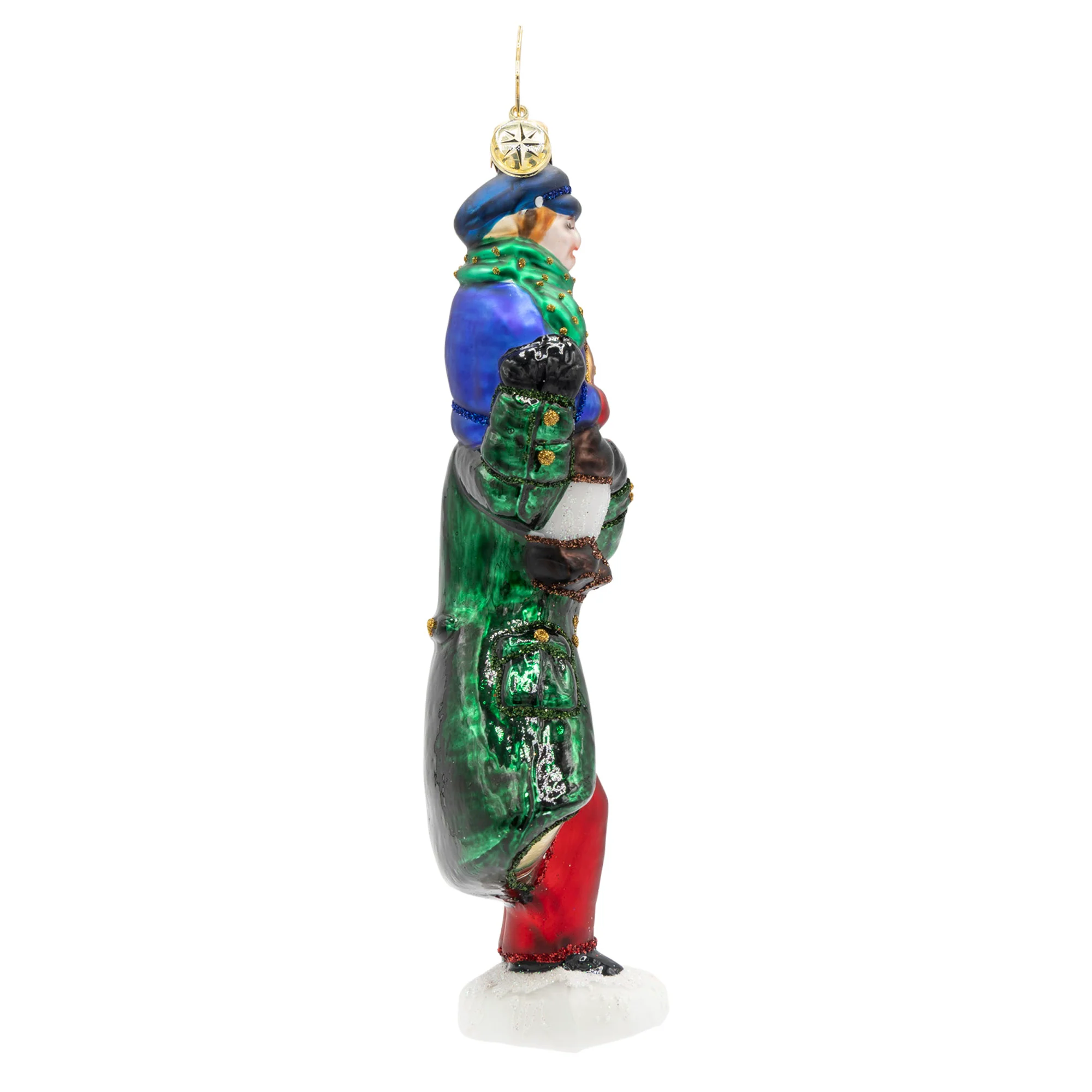 A Cratchit Christmas Glass Ornament, 6" - Image 3
