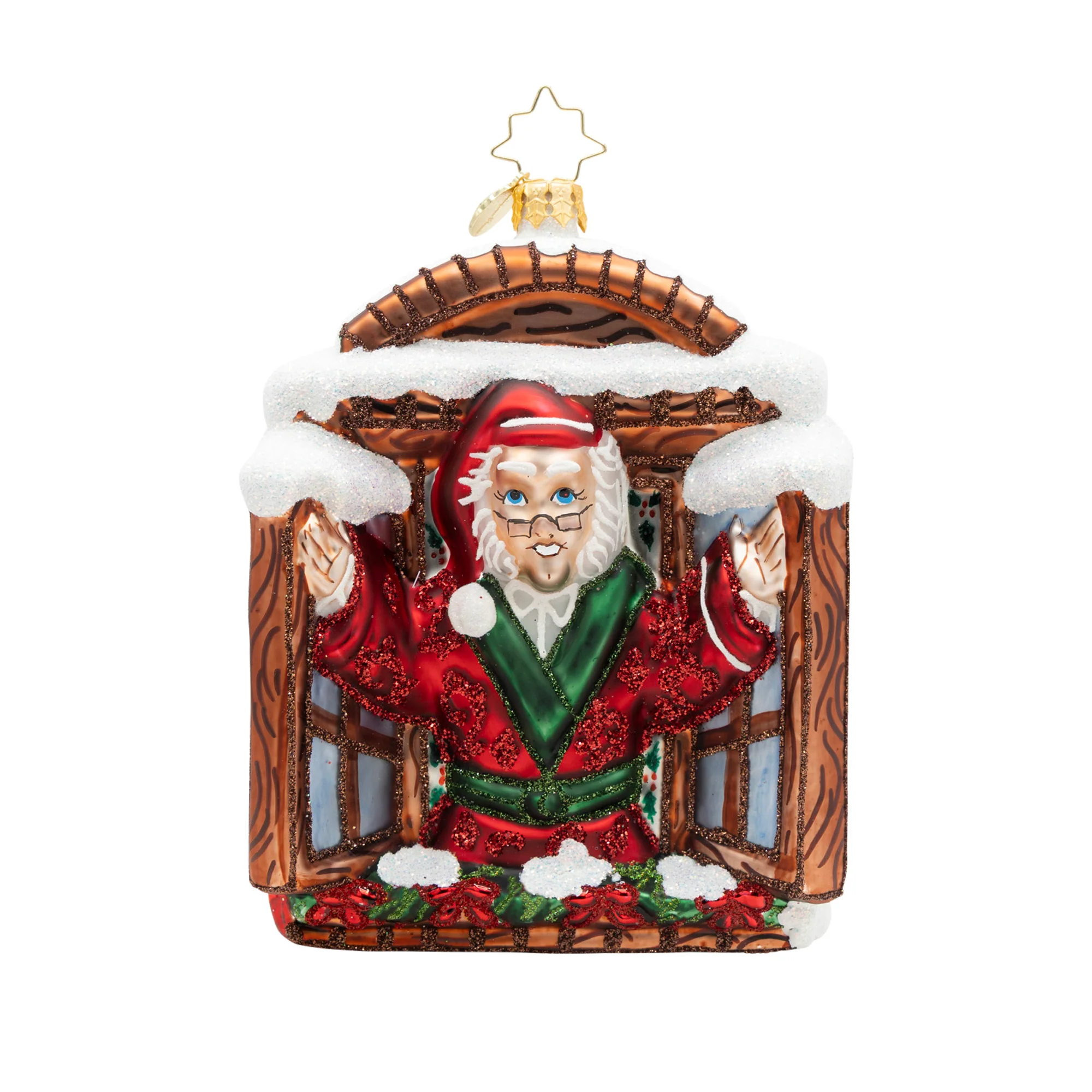 A New Day for Scrooge Glass Ornament, 5" - Image 2