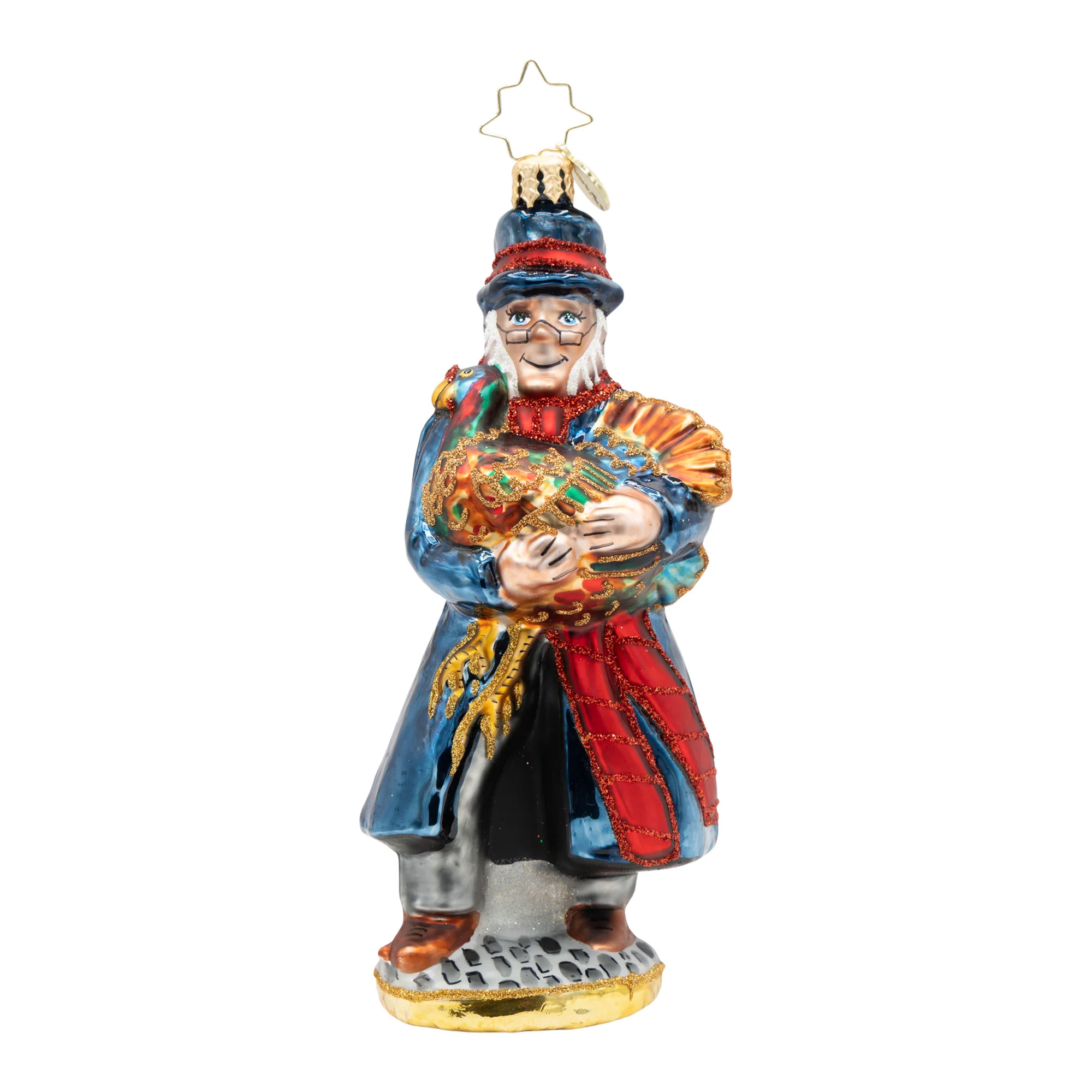 A Turkey for Tiny Tim Glass Ornament, 5.5" - Image 2