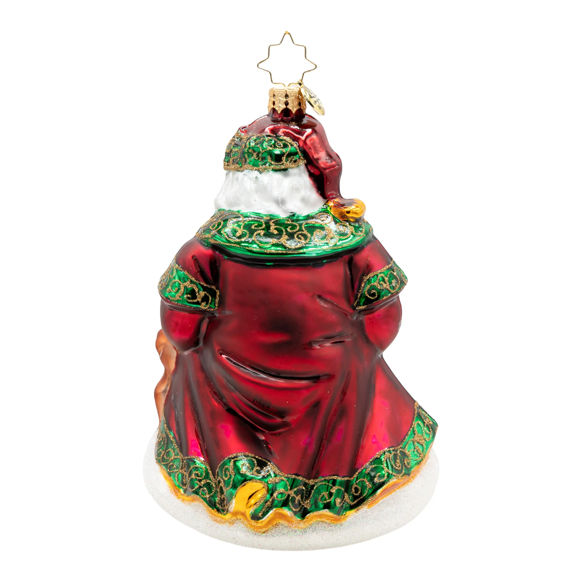 A Woodland Offering Santa Glass Ornament, 6" - Image 5