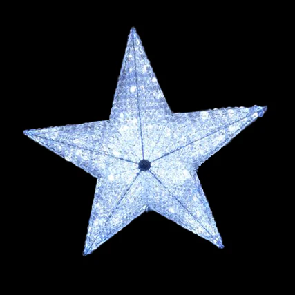 Large Acrylic Beads Star Topper, LED Lit (Cool White/Blue), 36"
