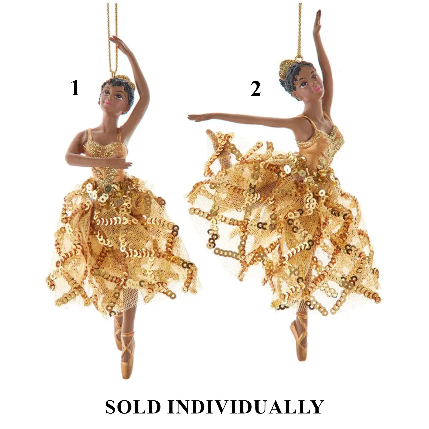 African American Ballerina Ornaments, 6" (2 styles - sold individually)