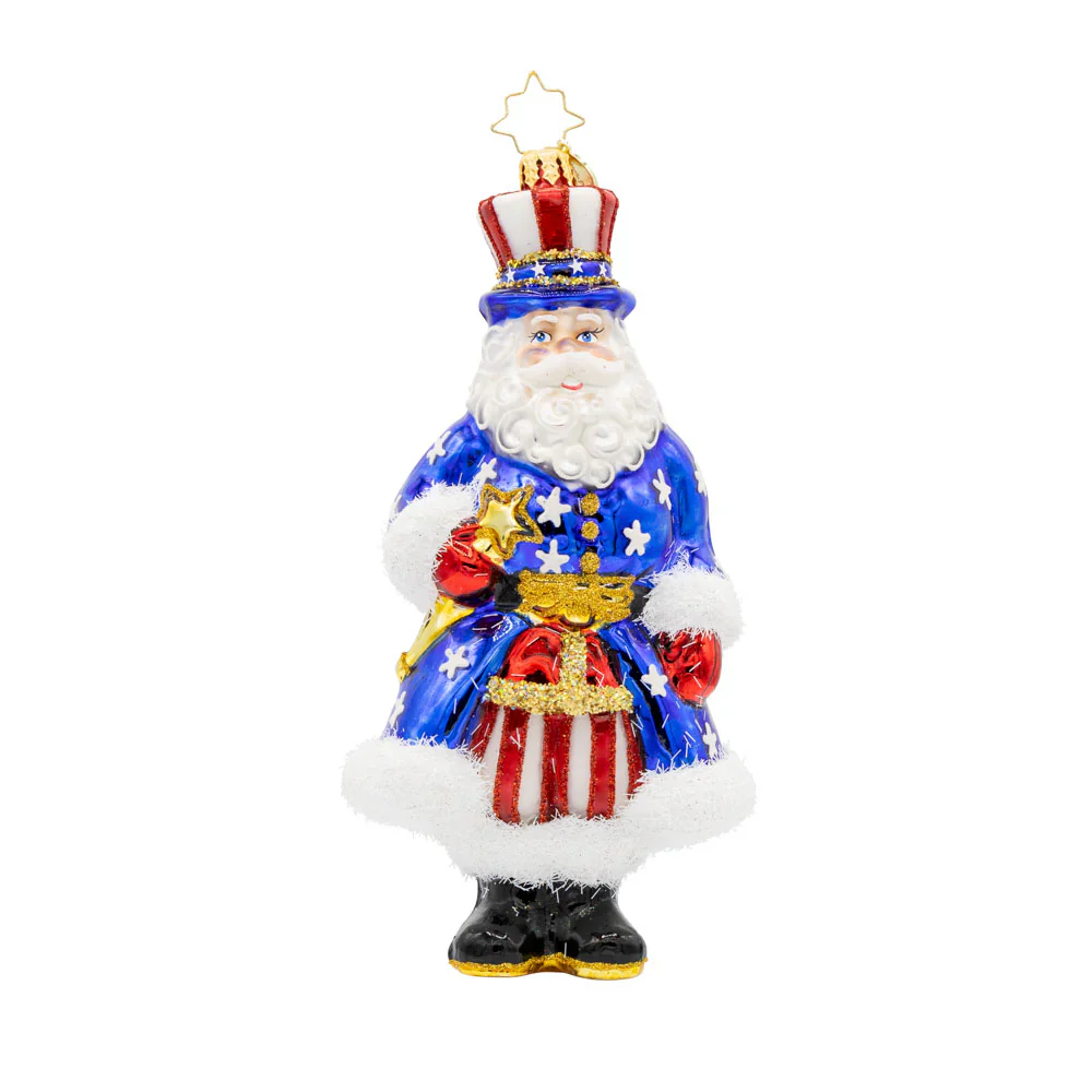 All-American Santa Ornament, 6.5"