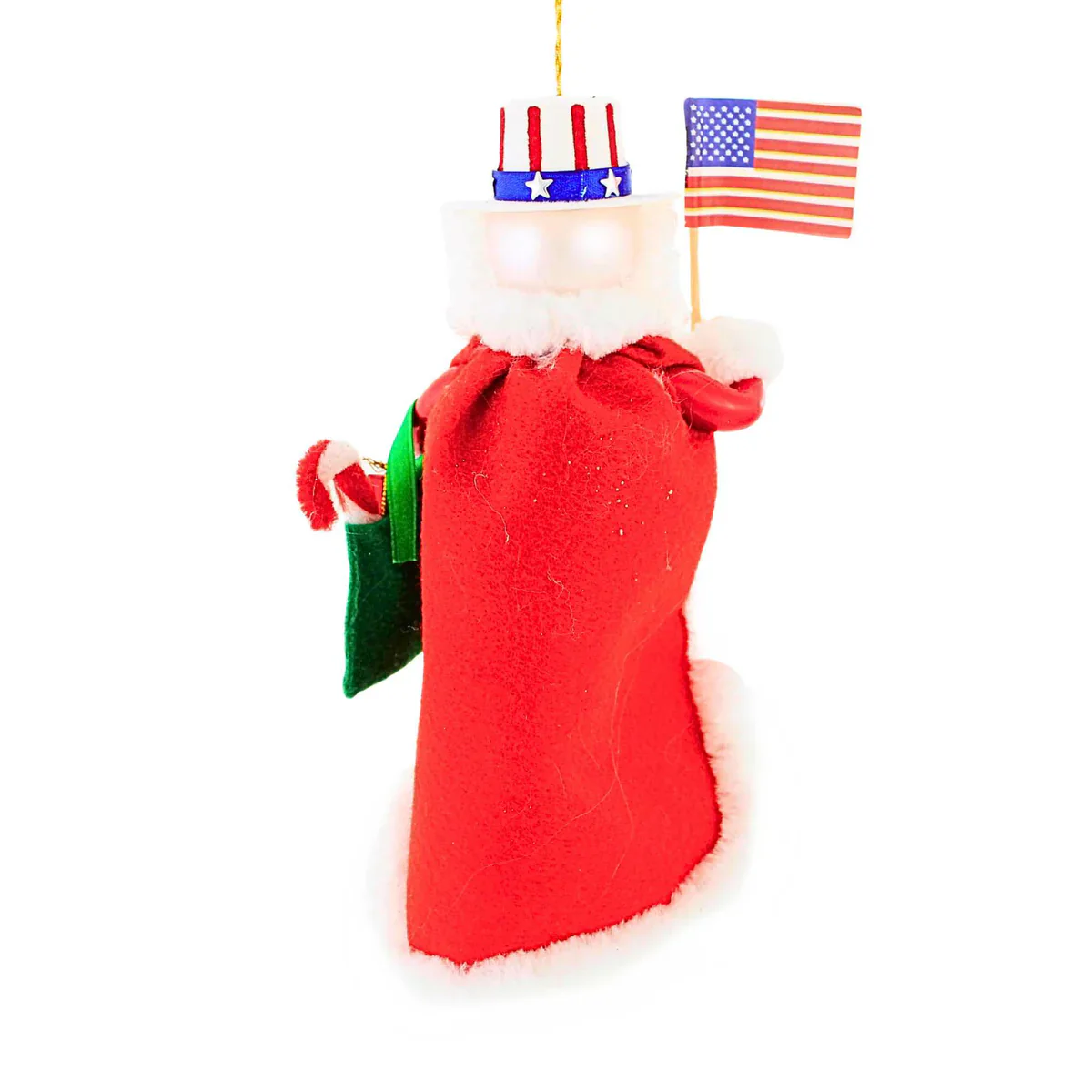 Americana Santa Glass Ornament, 6.5" - Image 4