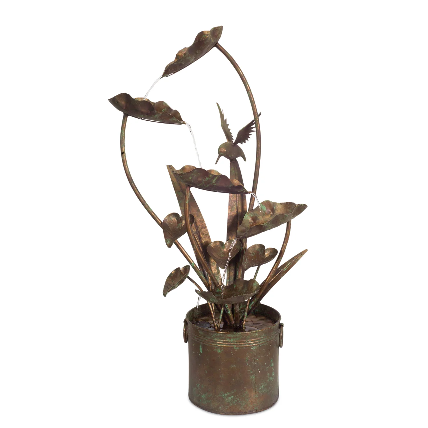 Anthurium and Hummingbird Fountain w/Pump, 39.5"