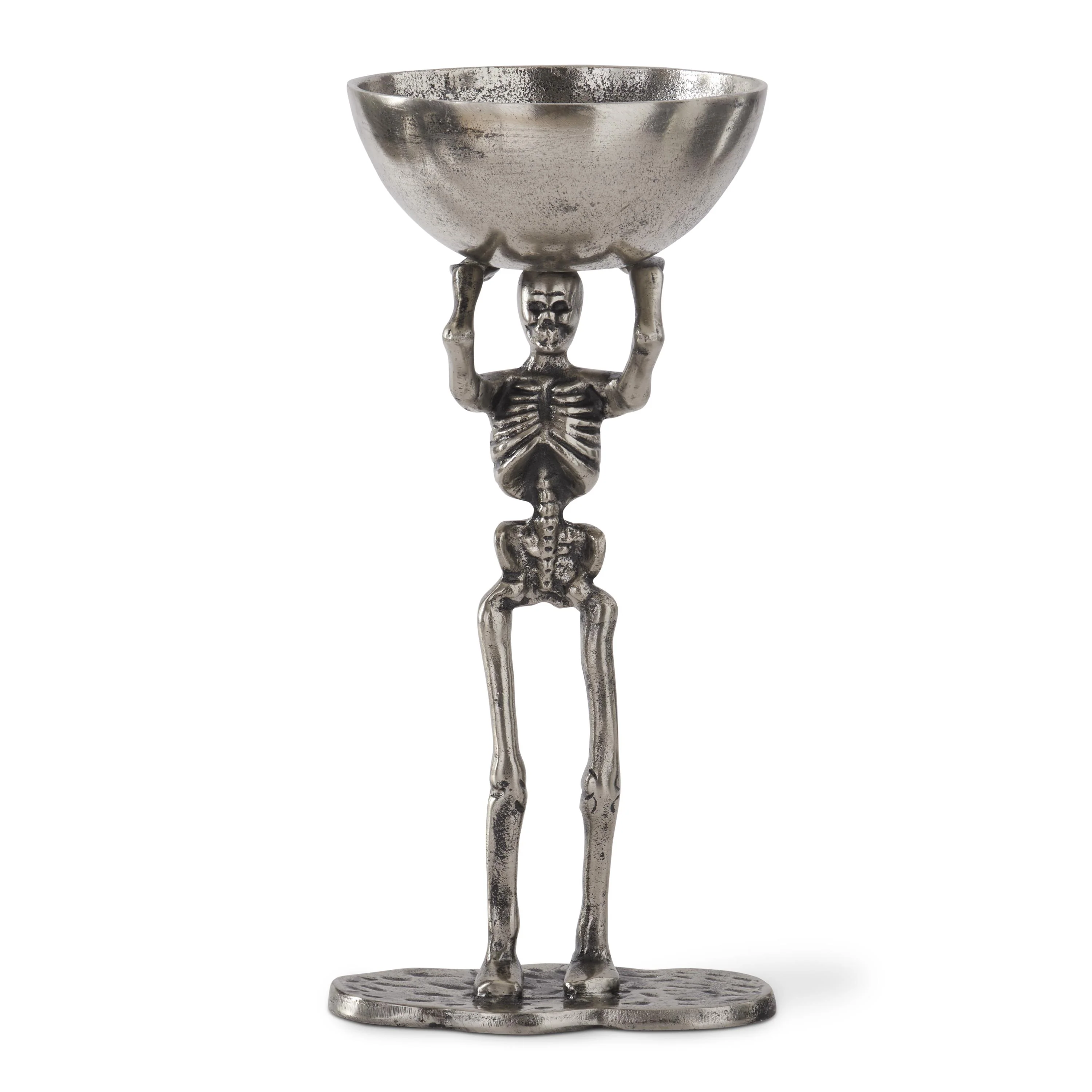 Antiqued Silver Single Skeleton Serving Bowl, 18"